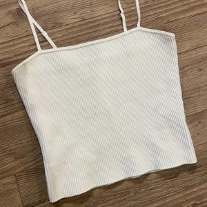 Aritzia Babaton ribbed tan fitted tank top size medium